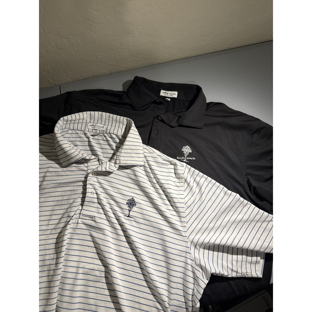 Peter Millar Summer Comfort Golf Polo Large Lot of 2 Men's Shirts Short Sleeve